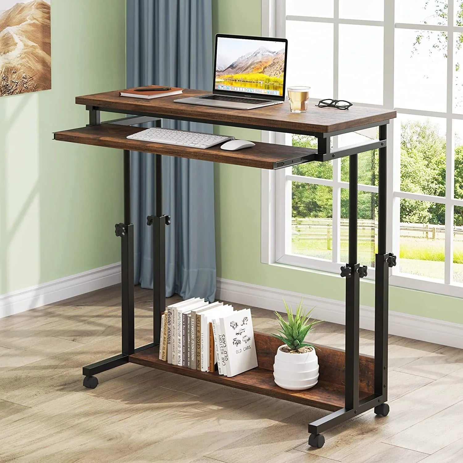 Portable Laptop Desk for Sofa and Bed, Height Adjustable Small Standing Table
