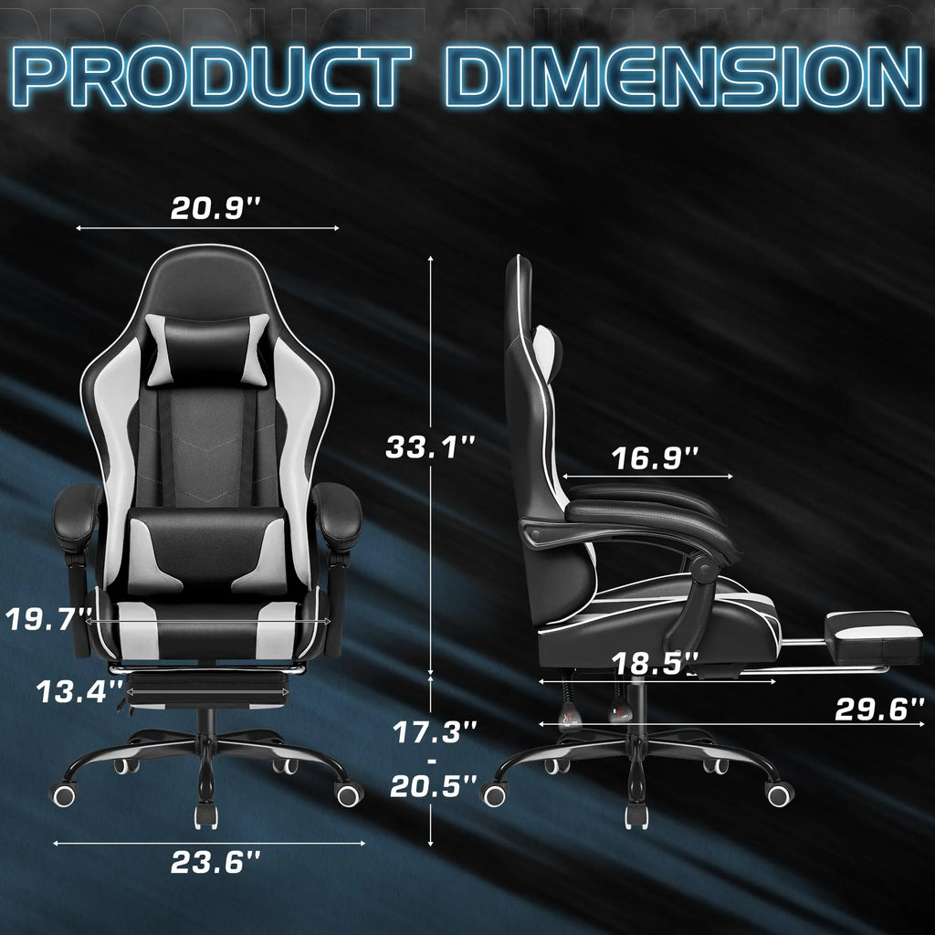 HOMALL Gaming Chair with Footrest and Massage Support