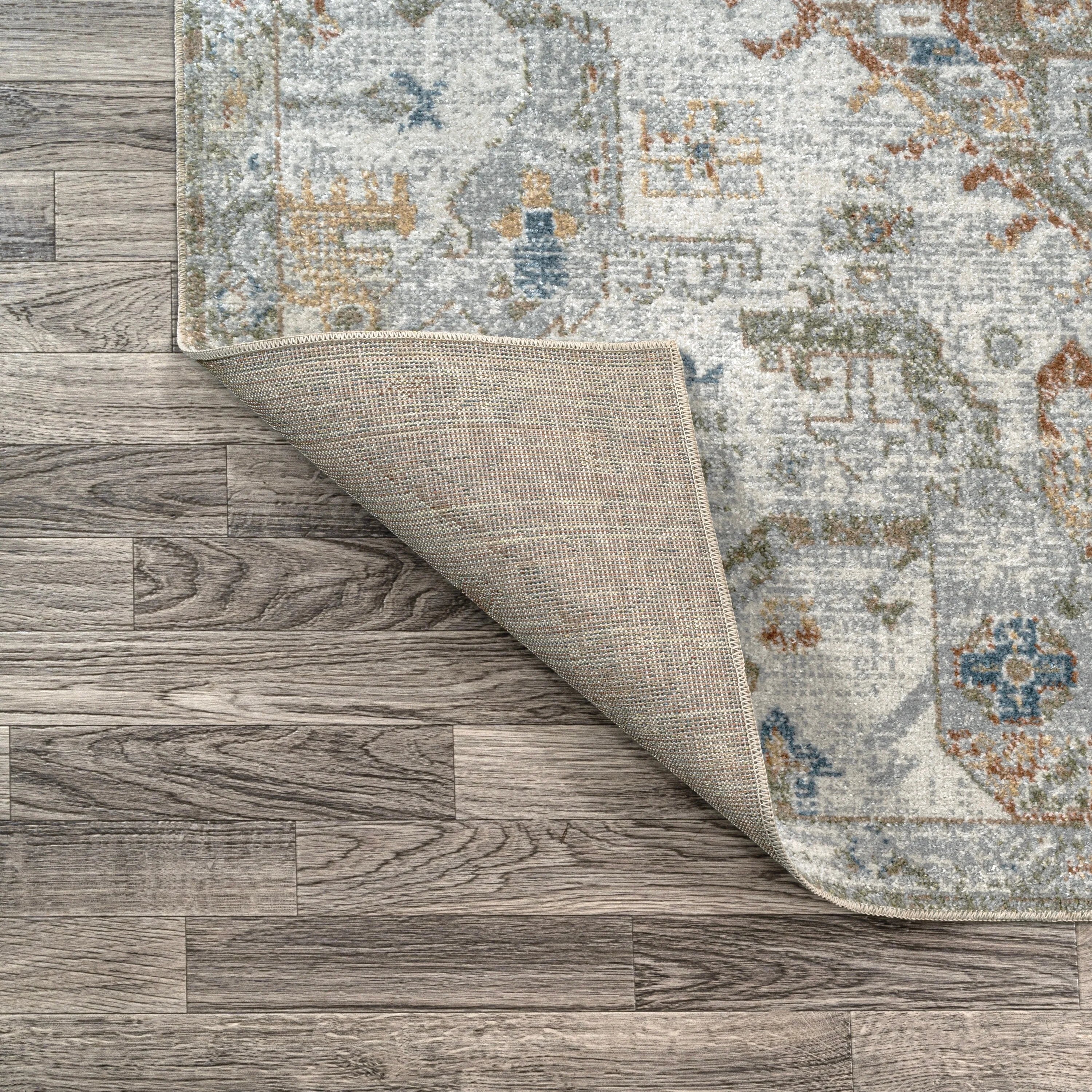 JONATHAN Y Brandy Bohemian Medallion Low-Pile Machine-Washable Cream/Terra Area Rug