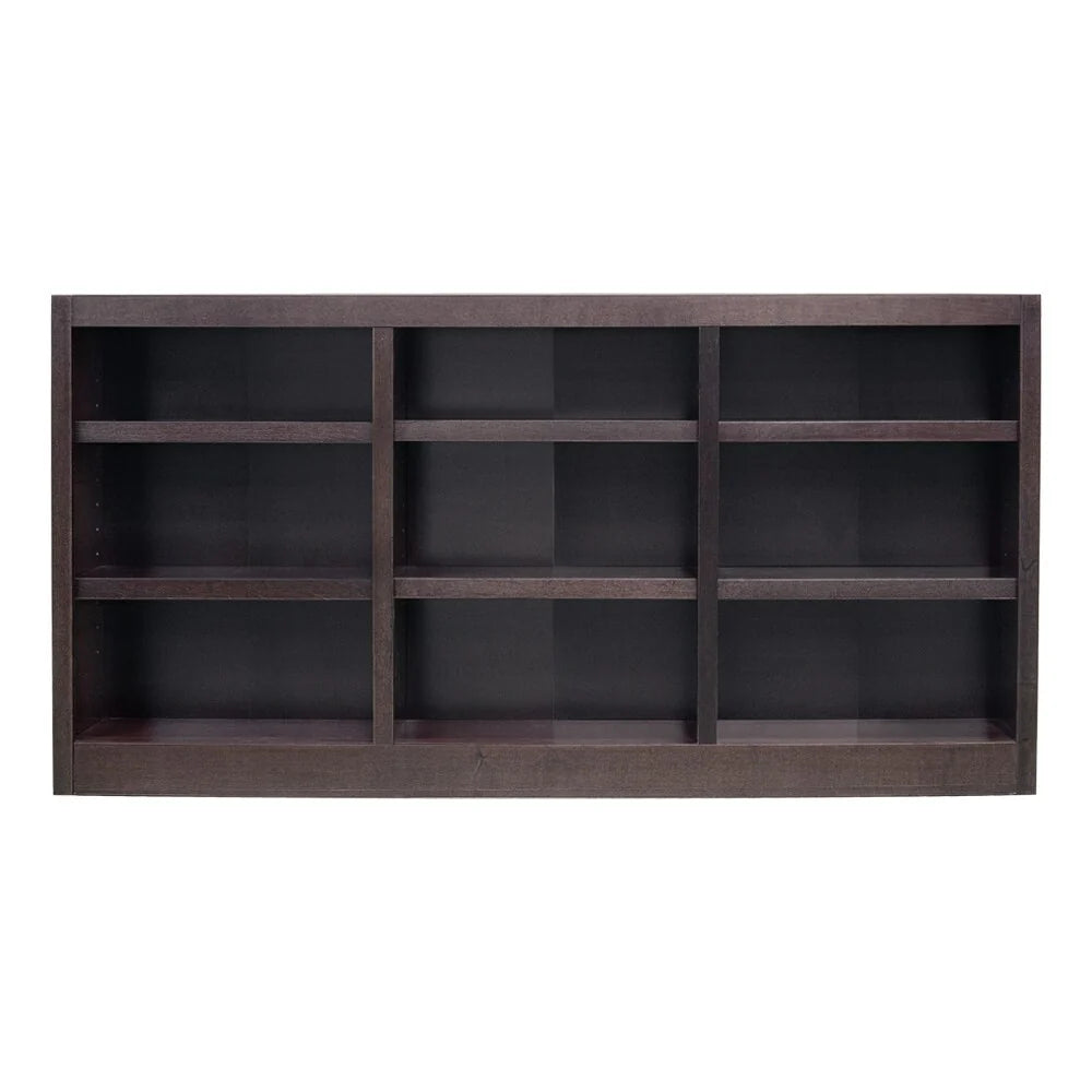 Concepts in Wood Triple Wide Wood Bookcase, 9 Shelf, 36 inch Tall